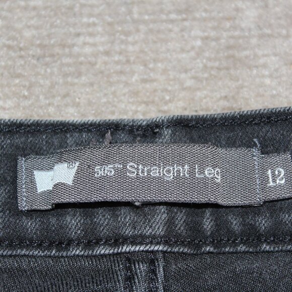 Levi's Black Straight Leg  505 Denim  Jeans Size 12 - Picture 1 of 12